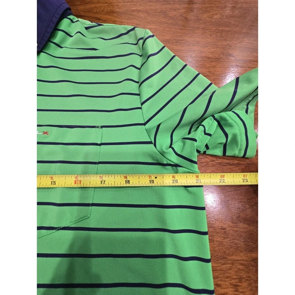 RLX Ralph Lauren Performance Golf Polo Shirt - Men's Medium -‎ Green Stripe -...